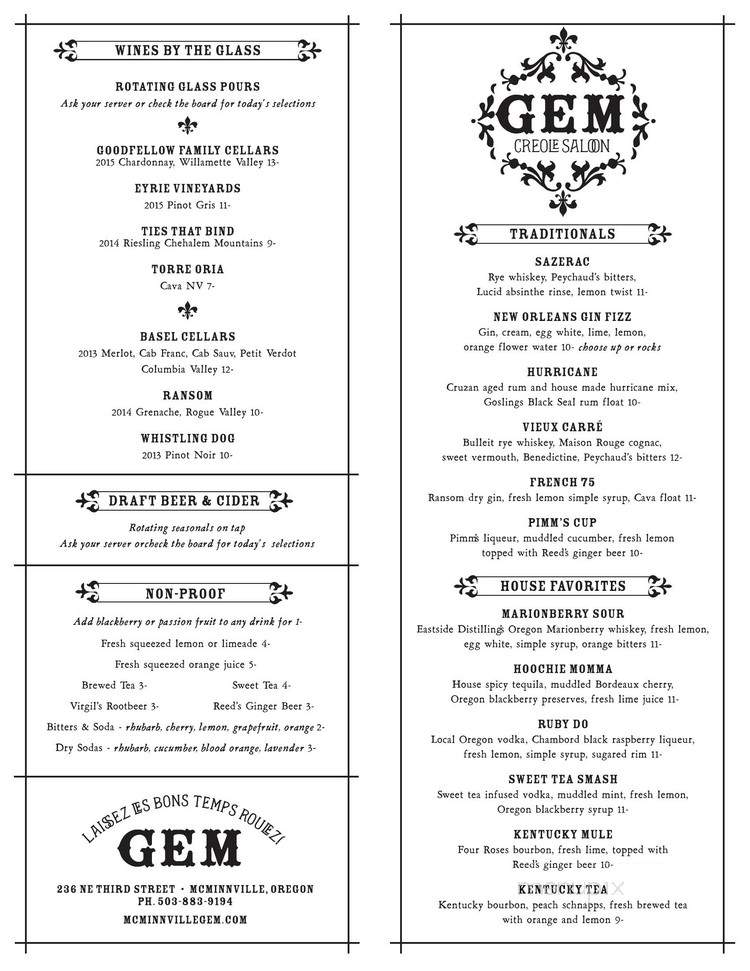 Gem Creole Saloon - Mcminnville, OR