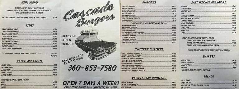 Cascade Burgers - Concrete, WA