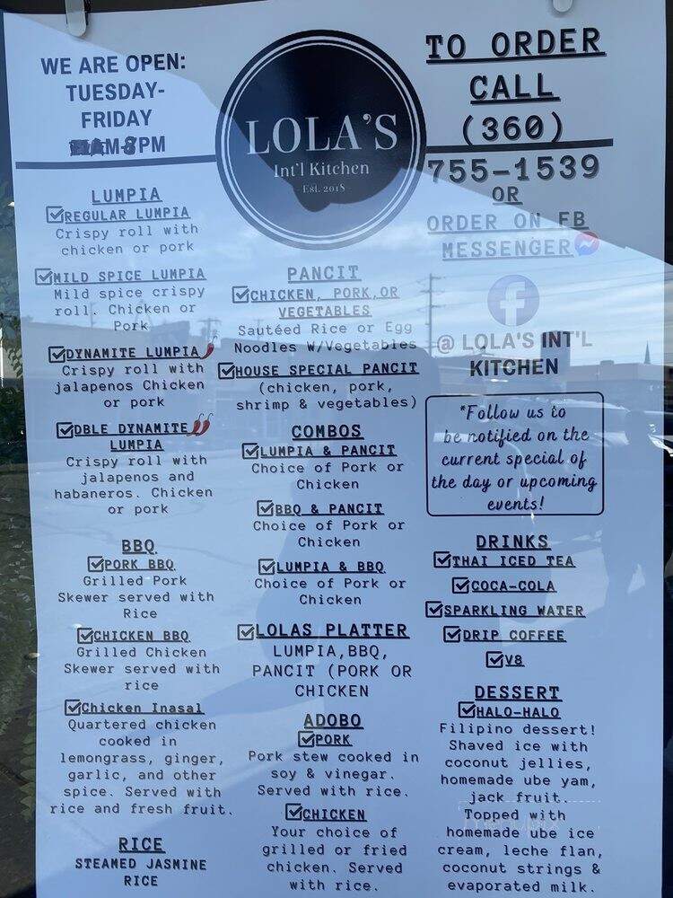 Lola's Int'l Kitchen - Burlington, WA