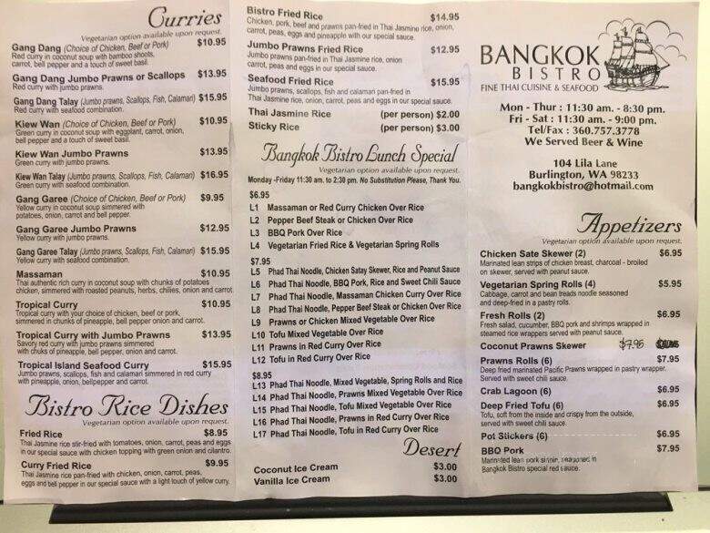 Bangkok Bistro - Burlington, WA