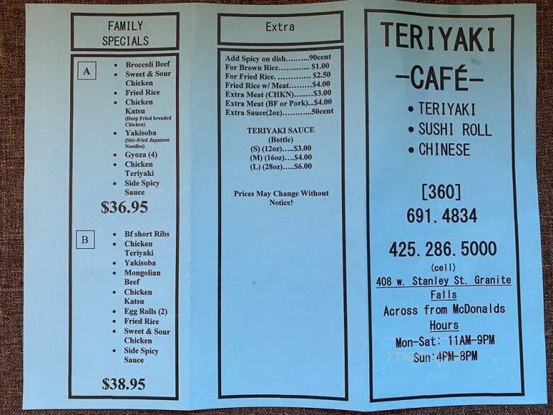 Teriyaki Cafe - Granite Falls, WA