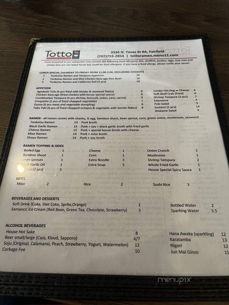 Totto Ramen and Sushi Bar - Fairfield, CA