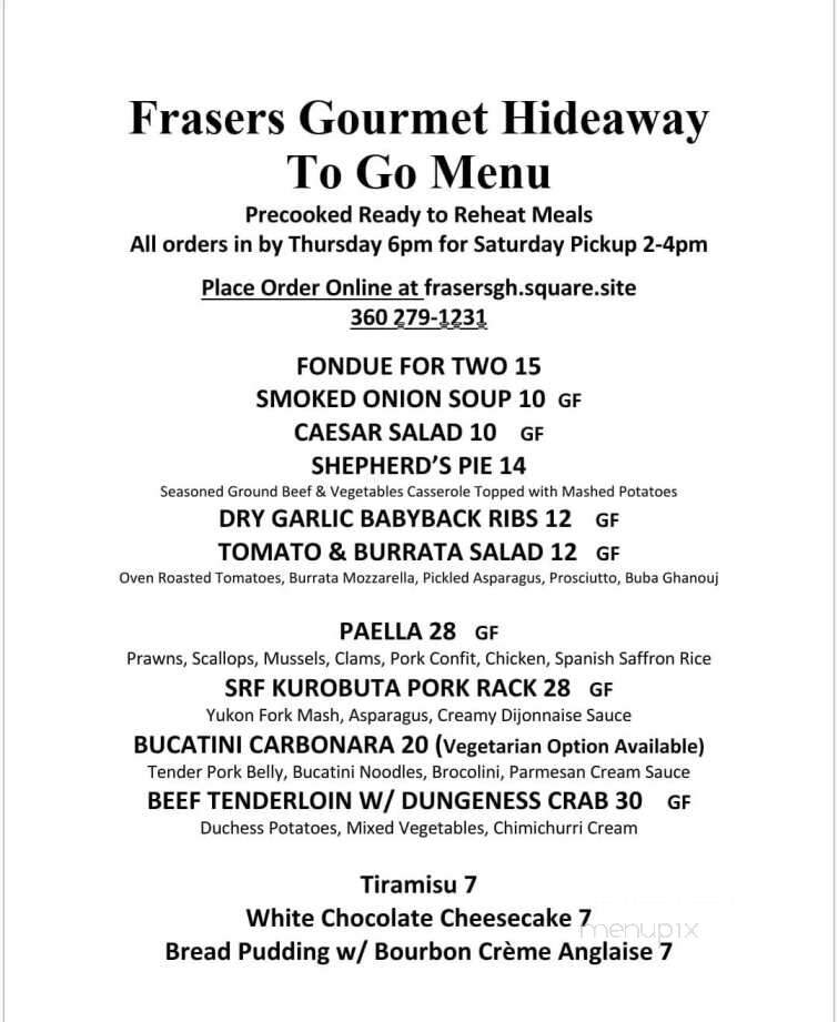 Frasers Gourmet Hideaway - Oak Harbor, WA