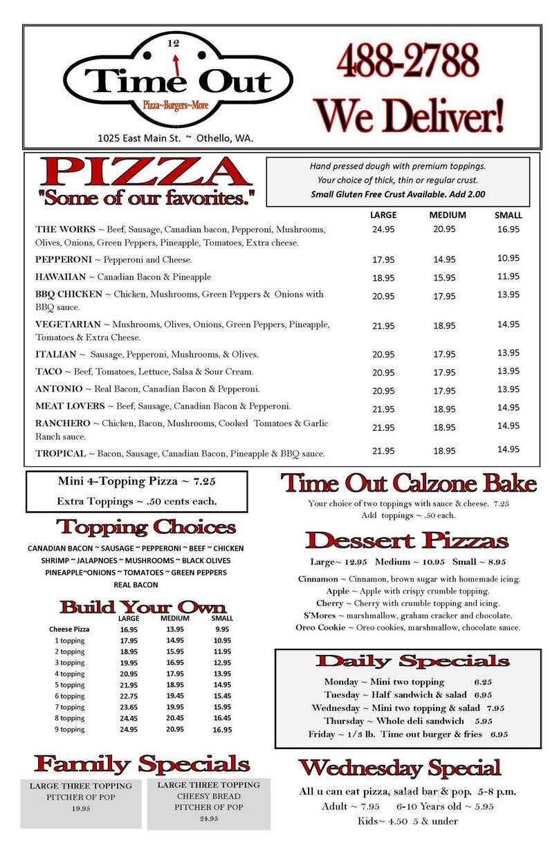 Time Out Pizza - Othello, WA