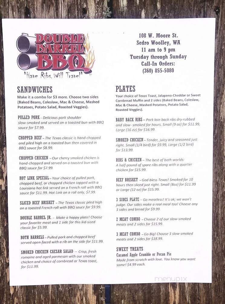 Double Barrel BBQ - Sedro Wooley, WA