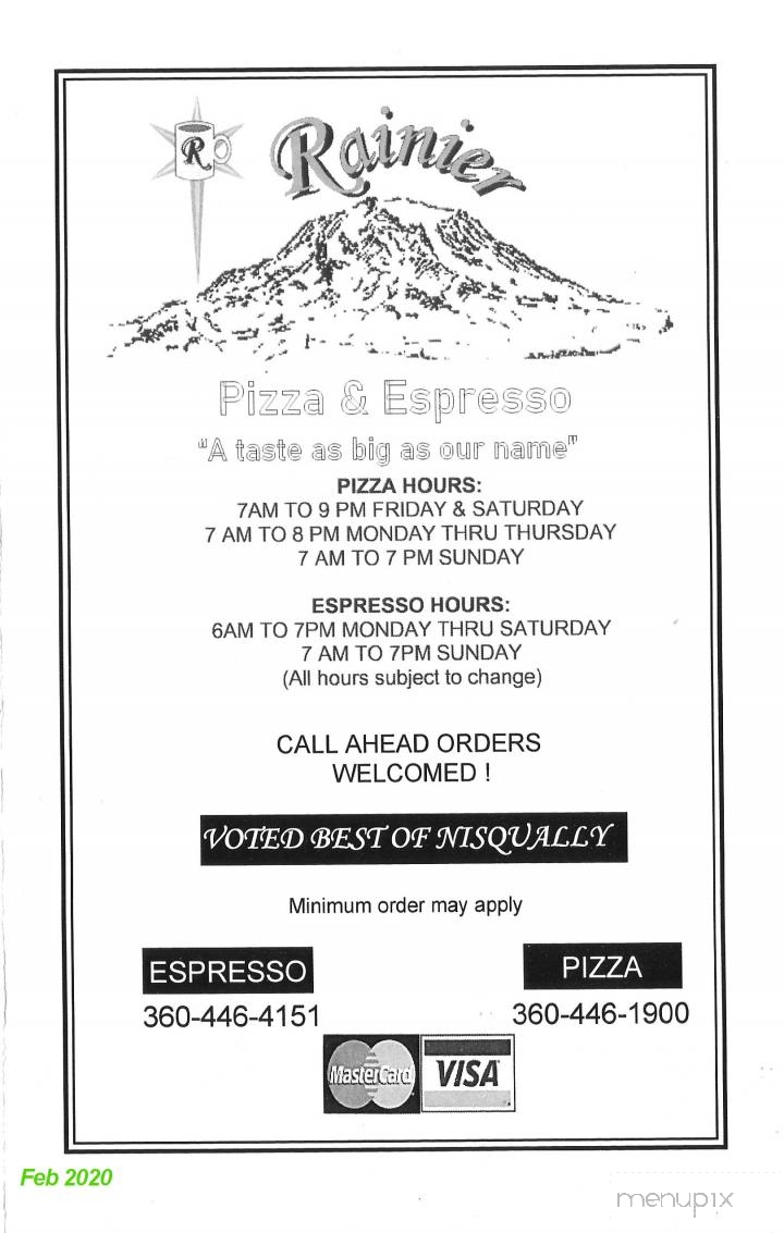 Rainier Pizza & Espresso - Rainier, WA