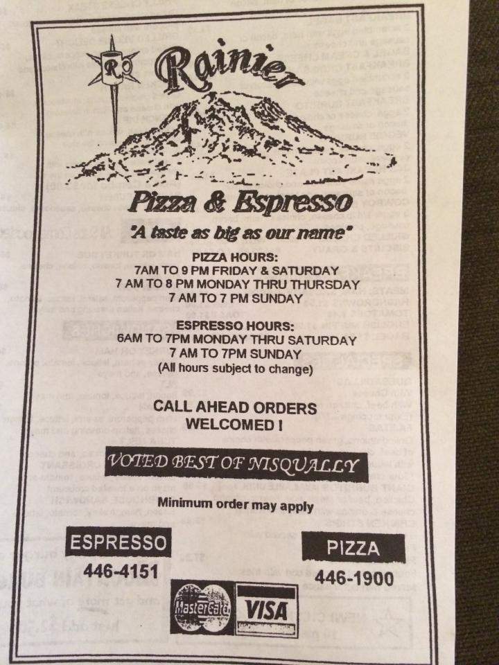 Rainier Pizza & Espresso - Rainier, WA